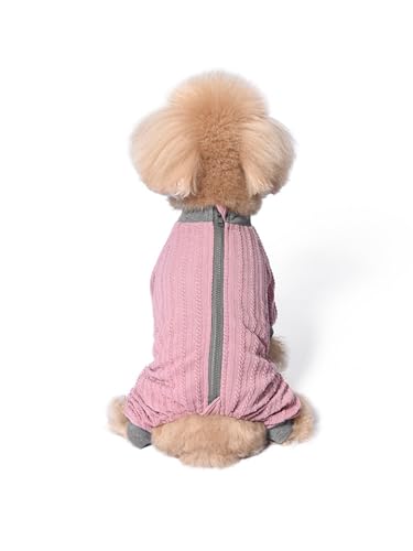 TiaoBug Hundpyjamas Fleece Hund Schlafanzug Niedlicher Hund Hunde Hundepyjama Schlafanzug für Klein Mittlere Hunde Rosa M von TiaoBug