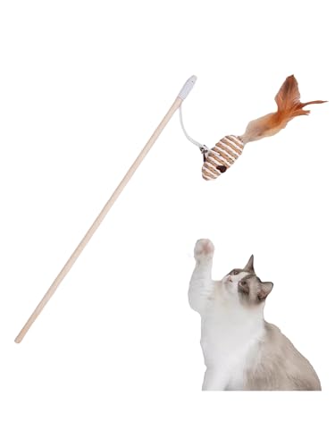 TiaoBug Interaktives Katzenspielzeug Katzen Spielzeug Kitten Katzenzubehör mit Federn Katzenspielzeug Stab mit Bell Eine Maus One Size TiaoBug Interaktives Katzenspielzeug Katzen Spielzeug Kitten Katzenzubehör mit Federn Katzenspielzeug Stab mit Bell Eine Maus One Size von TiaoBug