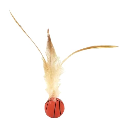 TiaoBug Katzen-Hüpfbälle mit Federn Katzenspielzeug für Hauskatzen interaktive Katzenbälle Hundespielzeug Basketball A One Size von TiaoBug