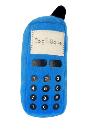TiaoBug Lustiges langlebiges Hunde Spielzeug in Handy-Form Plüschpuppe mit Quietschefunktion Kauspielzeug für Haustiere Blau One Size von TiaoBug