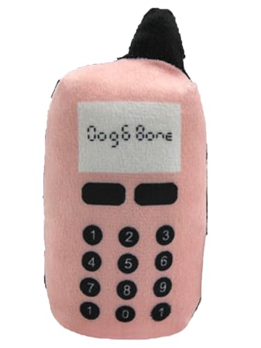 TiaoBug Lustiges langlebiges Hunde Spielzeug in Handy-Form Plüschpuppe mit Quietschefunktion Kauspielzeug für Haustiere Rosa One Size von TiaoBug