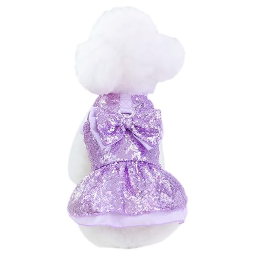 TiaoBug Metallische Pailletten Hundegeschirr Kleid niedliche Haustier Hochzeit Party Formal Kleid für kleine Hunde Violett XL TiaoBug Metallische Pailletten Hundegeschirr Kleid niedliche Haustier Hochzeit Party Formal Kleid für kleine Hunde Violett XL von TiaoBug