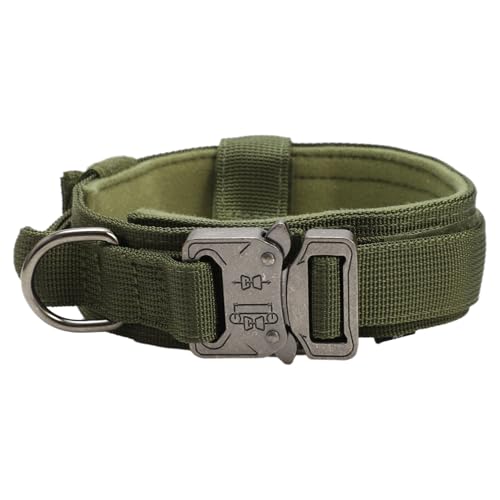 TiaoBug Nylon Hundehalsband Verstellbar mit Kontrollgriff für Mittlere Große Hunde Jagd Training Freizeit Outdoor Armeegrün M TiaoBug Nylon Hundehalsband Verstellbar mit Kontrollgriff für Mittlere Große Hunde Jagd Training Freizeit Outdoor Armeegrün M von TiaoBug