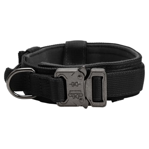 TiaoBug Nylon Hundehalsband Verstellbar mit Kontrollgriff für Mittlere Große Hunde Jagd Training Freizeit Outdoor Schwarz XL TiaoBug Nylon Hundehalsband Verstellbar mit Kontrollgriff für Mittlere Große Hunde Jagd Training Freizeit Outdoor Schwarz XL von TiaoBug