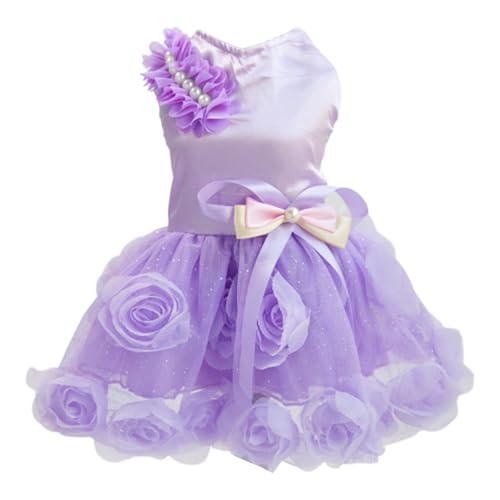 TiaoBug Prinzessinnenkleid für kleine Hündinnen Ärmelloses Welpenkleid mit Spitzenblumen Leichter Pullover Rock für Hundedamen Violett L TiaoBug Prinzessinnenkleid für kleine Hündinnen Ärmelloses Welpenkleid mit Spitzenblumen Leichter Pullover Rock für Hundedamen Violett L von TiaoBug