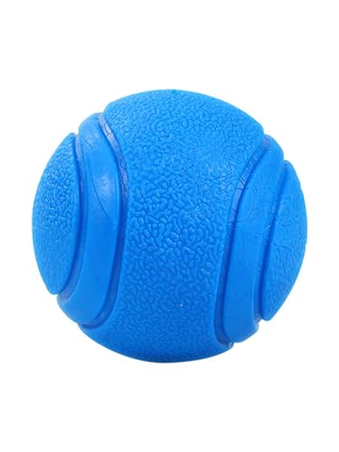 TiaoBug Robuster Gummiball für Hunde Unzerstörbarer Kausicher Tennisball für Starke Kauer Spielzeug für Aggressive Hunde Blau L von TiaoBug