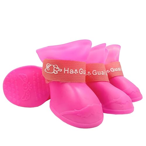 TiaoBug Silikon Hundestiefel Hunde wasserdichte Schuhe Verschleißfest Hundeschuhe für Hündchen Pfotenschutz Rosa L TiaoBug Silikon Hundestiefel Hunde wasserdichte Schuhe Verschleißfest Hundeschuhe für Hündchen Pfotenschutz Rosa L von TiaoBug