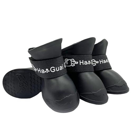 TiaoBug Silikon Hundestiefel Hunde wasserdichte Schuhe Verschleißfest Hundeschuhe für Hündchen Pfotenschutz Schwarz XXL TiaoBug Silikon Hundestiefel Hunde wasserdichte Schuhe Verschleißfest Hundeschuhe für Hündchen Pfotenschutz Schwarz XXL von TiaoBug