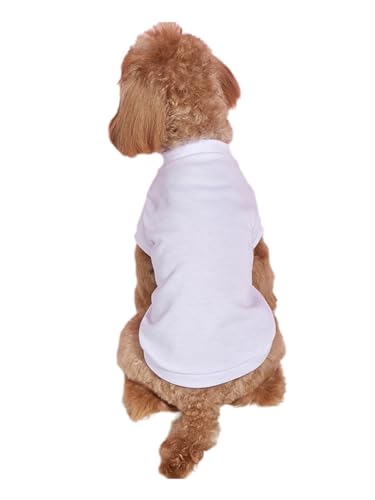 TiaoBug Sommer-Hunde-Shirts für Kleine Hunde Atmungsaktive T-Shirts Welpen Kleidung Haustier Katzen Kurze Ärmel Tank Top Weiß S TiaoBug Sommer-Hunde-Shirts für Kleine Hunde Atmungsaktive T-Shirts Welpen Kleidung Haustier Katzen Kurze Ärmel Tank Top Weiß S von TiaoBug