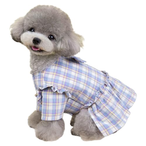 TiaoBug Sommer Hundekleid für kleine Hunde Karo Prinzessinnen Rock mit D-Ring Atmungsaktiv Niedliche Kleidung Blau S TiaoBug Sommer Hundekleid für kleine Hunde Karo Prinzessinnen Rock mit D-Ring Atmungsaktiv Niedliche Kleidung Blau S von TiaoBug