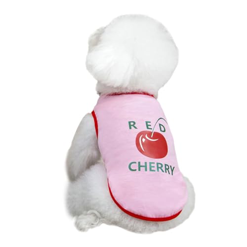 TiaoBug Sommer Hundekleidung für Kleine Hunde Kirschdruck Schlupfweste Ohne Ärmel für Katzen Geeignet Rosa XL TiaoBug Sommer Hundekleidung für Kleine Hunde Kirschdruck Schlupfweste Ohne Ärmel für Katzen Geeignet Rosa XL von TiaoBug
