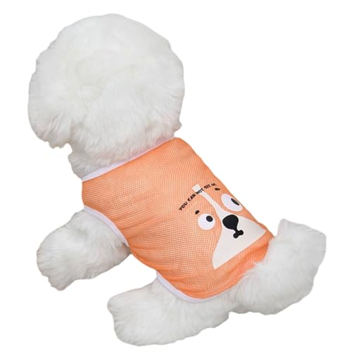 TiaoBug Sommer-Hundeshirt aus Mesh Atmungsaktives Kühlshirt für kleine Hunde Leichte weiche Hundebekleidung Orange XS TiaoBug Sommer-Hundeshirt aus Mesh Atmungsaktives Kühlshirt für kleine Hunde Leichte weiche Hundebekleidung Orange XS von TiaoBug