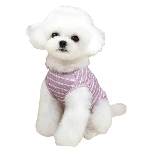 TiaoBug Sommer Hundeshirt für Kleine Gestreiftes Tanktop mit Dehnbarem Atmungsaktives Welpen-Shirt für heiße Tage Lavendel L TiaoBug Sommer Hundeshirt für Kleine Gestreiftes Tanktop mit Dehnbarem Atmungsaktives Welpen-Shirt für heiße Tage Lavendel L von TiaoBug