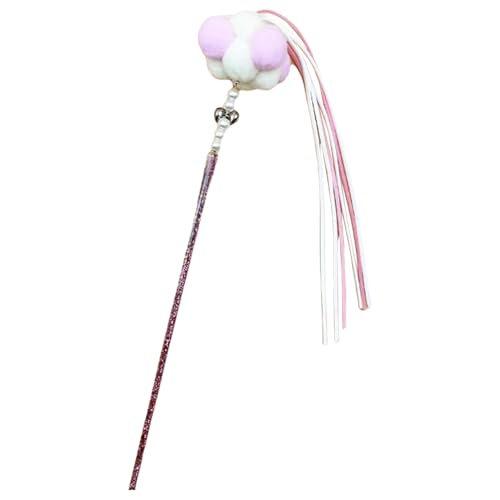 TiaoBug Spielzeug für Katzen und Kätzchen Flexibler Stab mit Glocke und Federn Interaktive Katzenspielzeug EIN Rosa One Size von TiaoBug