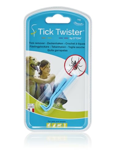 Tick Twister® Zeckenentferner Set mit 2 Zeckenentfernern - Zeckenentferner bei Hunden, Katzen, Pferden und Menschen - Original Zeckenentferner - Made in France (blau) von Tick Twister