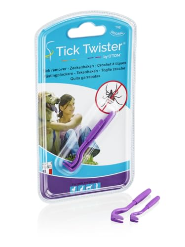 Tick Twister® Zeckenentferner Set mit 2 Zeckenentfernern - Zeckenentfernung bei Hunden, Katzen, Pferden und Menschen - Original Zeckenentferner - Made in France (Violett) von Tick Twister