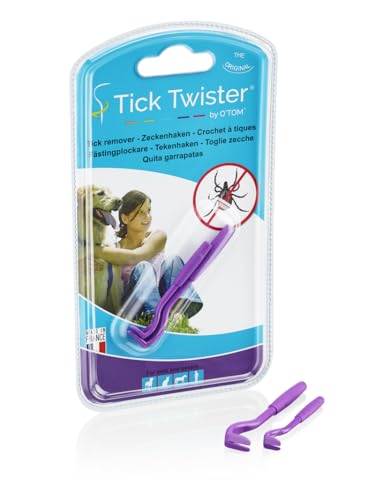 Tick Twister® Zeckenentferner, Violett, 2 Stück, zum Entfernen von Zecken bei Hunden, Katzen, Pferden und Menschen – Original Zeckenentferner, hergestellt in Frankreich (1) von Tick Twister