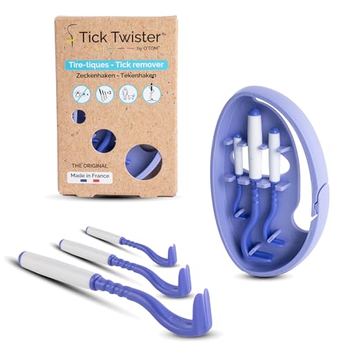 Tick Twister 3 Zeckenhaken für Hunde, Katzen und Menschen – Zeckenzange 3er Set mit Aufbewahrungsbox Sicheres Entfernen ohne Schmerzen – Ideal für Outdoor-Aktivitäten (Lila, 1er-Set) von Tick Twister