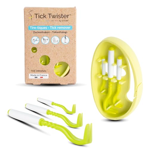 Tick Twister 3 Zeckenhaken für Hunde, Katzen und Menschen – Zeckenzange 3er Set mit Aufbewahrungsbox Sicheres Entfernen ohne Schmerzen – Ideal für Outdoor-Aktivitäten (Grün, 1er-Set) von Tick Twister