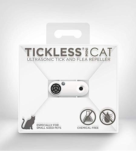 Tickless Mini Cat – Wiederaufladbares Ultraschall-Abwehrmittel, um Zecken fernzuhalten, ideal für kleine Haustiere – Weiß von Tickless