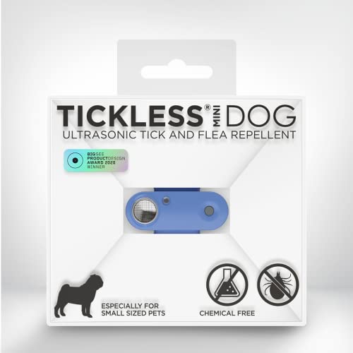 Tickless Mini Dog - chemikalienfreies, natürliches Floh- und Zeckenschutzmittel mit Ultraschall für Hunde - Griechisch Blau von Tickless