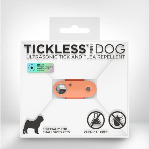 Tickless Mini Dog - chemikalienfreies, natürliches Floh- und Zeckenschutzmittel mit Ultraschall für Hunde - Heißer Pfirsich von Tickless