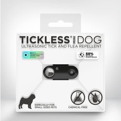 Tickless Mini Dog - chemikalienfreies, natürliches Floh- und Zeckenschutzmittel mit Ultraschall für Hunde - Schwarz von Tickless
