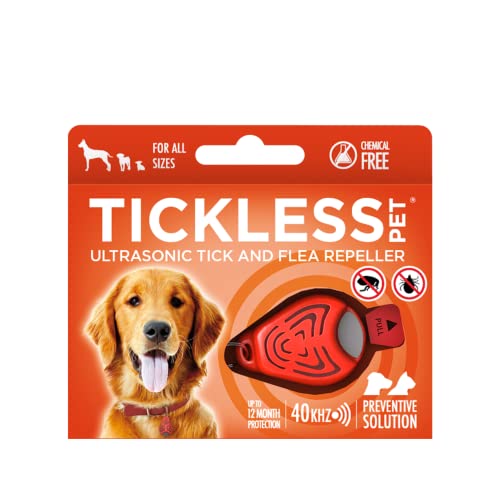 Tickless Pet - Ultraschallgerät gegen Zecken und Flöhe für Haustiere - Orange von Tickless