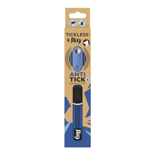 Tickless & JK9 Ultrasonisches Zecken und Flohabwehr Halsband - Griechisch Blau von Tickless