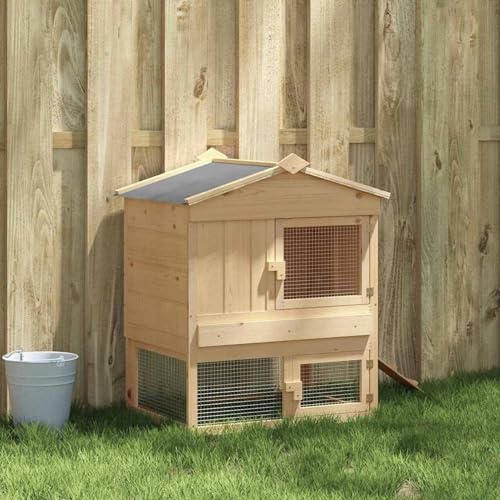 Hühnerstall Braun 75 x 59 x 60 cm, Freilaufgehege hühner Winterfester Hühnerhaus von Tidyard