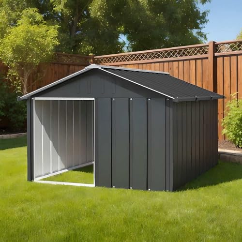 Hundehütte Anthrazit 116,5x153x81,5 cm Verzinkter Stahl, Outdoor Hundehaus Kleintiergehege für Garten Urlaub Hühner Ente Kaninchen Hundehütte Anthrazit 116,5x153x81,5 cm Verzinkter Stahl, Outdoor Hundehaus Kleintiergehege für Garten Urlaub Hühner Ente Kaninchen von Tidyard