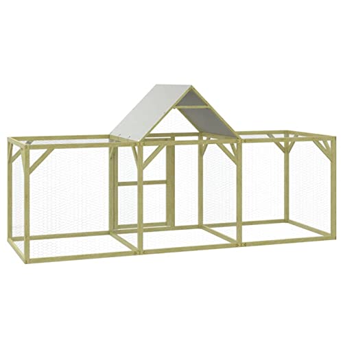 Tidyard Hühnerstall Hühnerkäfig Mit Dach Hühnerhaus Kleintierstall Freilaufgehege Geflügelstall Voliere für Hühnern, Hennen Enten,Abschließbare Tür,300 x 100 cm (L x B),Oberhöhe: 150 cm von Tidyard