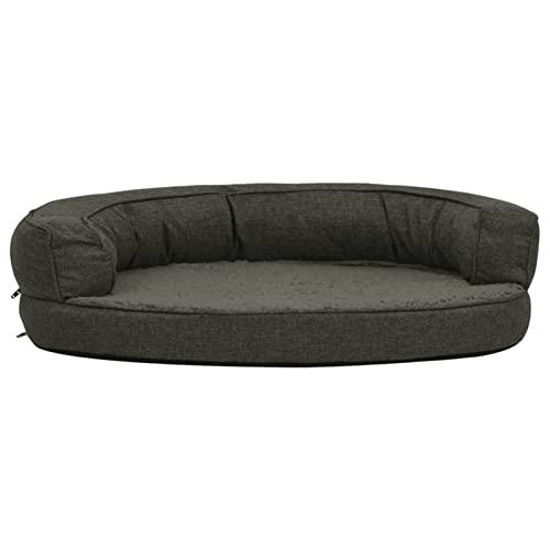 Tidyard Hundematratze Ergonomisch Hundebett Haustiersofa Hundesofa Hundematte Hundekorb Tierbett Welpenbett Hundecouch Liegebett Hundekissen 75 x 53 x 19 cm (B x T x H) Leinenoptik Fleece von Tidyard