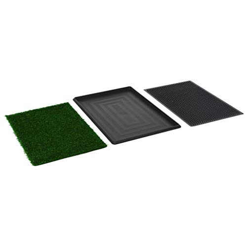 Tidyard Hundetoiletten Haustiertoilette Welpentoilette Gitter-Design mit Tablett und Kunstgras,Trainingsunterlage Indoor für Hunde Tier WC, Grün und Schwarz Tidyard Hundetoiletten Haustiertoilette Welpentoilette Gitter-Design mit Tablett und Kunstgras,Trainingsunterlage Indoor für Hunde Tier WC, Grün und Schwarz von Tidyard