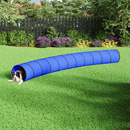 Tidyard Hundetunnel, Agility Set Hunde, krabbeltunnel, Hundehöhle für Große Hunde, Blau Ø 55x500 cm Polyester von Tidyard