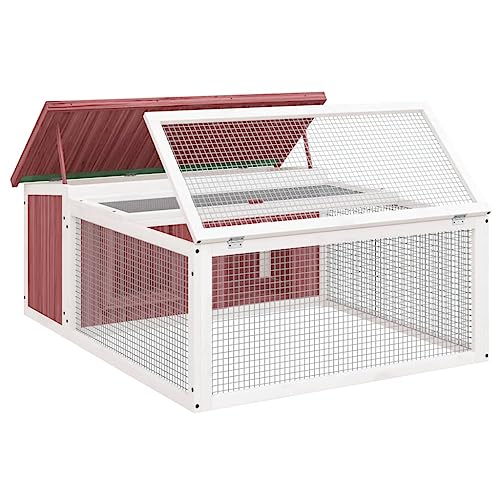 Tidyard Kaninchenstall Mokka Hasenstall Kleintier Stall Kaninchenkäfig Hasenkäfig 117,5 x 97 x 47,5 cm (L x B x H) Tierhaus Kleintierhaus Kleintierstall Haustier Käfige Laufställe Massives Kiefernholz von Tidyard