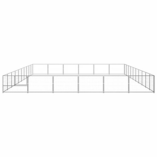 Tidyard Outdoor Hundezwinger Freigehege Laufstall Laufgitter Laufstall Hundegehege Stahl Silbern 1000 x 600 x 70 cm, 60 m² von Tidyard