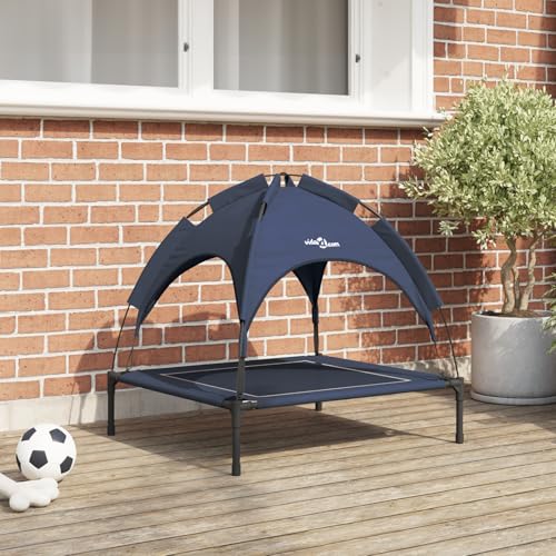 Tidyard erhöhtes Hundebett Marineblau Stoff, Metall 71 x 64 x 71 cm Kühlendes Haustierbett Hundesofa für Haus Garten Camping Tidyard erhöhtes Hundebett Marineblau Stoff, Metall 71 x 64 x 71 cm Kühlendes Haustierbett Hundesofa für Haus Garten Camping von Tidyard