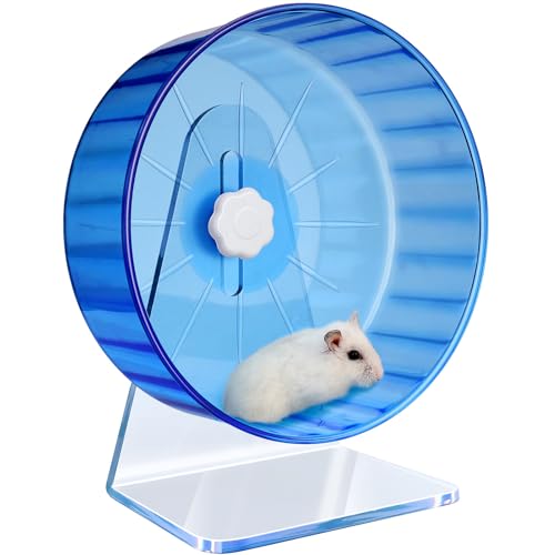 Hamsterrad,Silent Laufräder Hamster Rad,Silent Wheel,Super Silent Hamster Übungsräder,Einstellbarer Stand Hamster Übungsräder,Ruhiges Rattenrad (Φ 22cm, Blau) von TieLishor