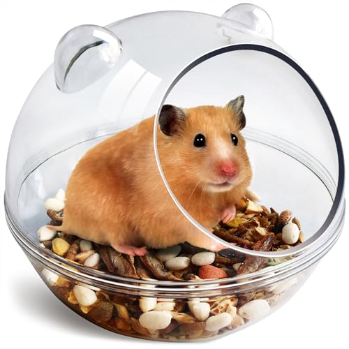 TieLishor Hamster-Badewanne, Hamster-Badezimmer, Sandbadbehälter, Hamstertoilette und Sandkasten, Staubbadewanne, Hamsterbett, Sandbadebox für Hamsterkäfig-Zubehör (S 11,2 x 11,2 x 8,9 cm) von TieLishor