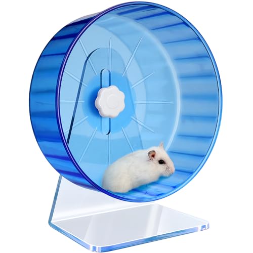 TieLishor Hamsterrad, leises Rad, super leises Hamster-Übungsrad, leises Hamsterrad, verstellbarer Ständer, Hamster-Übungsräder, leises Rattenrad (Φ 22,1 cm, blau) von TieLishor