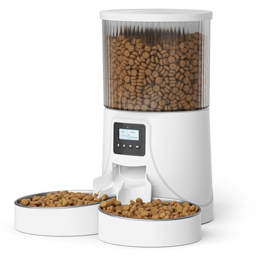 Tieker Automatischer Katzenfutterautomat mit 2 Näpfen 4L Automatischer Katzenfutterspender Timer Spender Programmierbarer Trockenfutterspender Dual Power Supply, 10s Sprachaufnahme, 4 Mahlzeiten Tieker Automatischer Katzenfutterautomat mit 2 Näpfen 4L Automatischer Katzenfutterspender Timer Spender Programmierbarer Trockenfutterspender Dual Power Supply, 10s Sprachaufnahme, 4 Mahlzeiten von Tieker