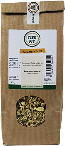 TierFit Zucchiniwürfel getrocknet 250 g Gemüseflocken zur Fleischfütterung glutenfrei Hundefutter Barf von TierFit
