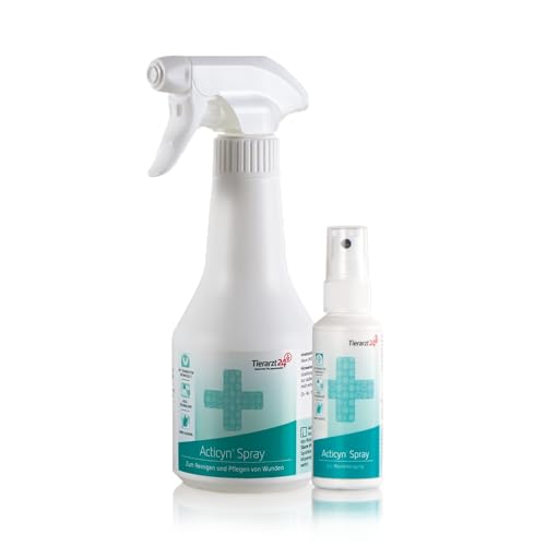 Tierarzt24 ACTICYN Spray reinigt Wunden von Tieren physikalisch, effektiv und schnell - für Jede Haus- und Stallapotheke. Farblos und schmerzfrei in der Anwendung. Einfach aufsprühen - 350 ml Tierarzt24 ACTICYN Spray reinigt Wunden von Tieren physikalisch, effektiv und schnell - für Jede Haus- und Stallapotheke. Farblos und schmerzfrei in der Anwendung. Einfach aufsprühen - 350 ml von Tierarzt24