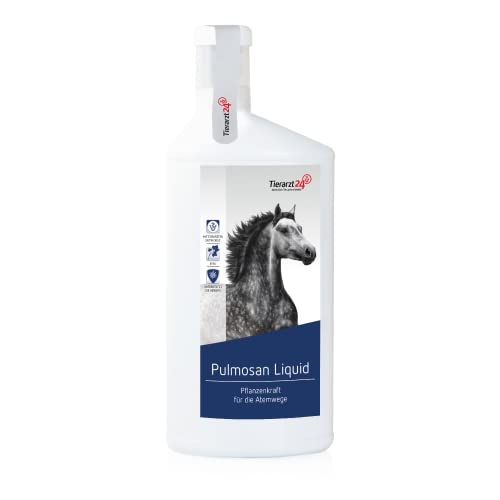 Tierarzt24 PULMOSAN Liquid unterstützt die Atemwege des Pferdes mit natürlicher Pflanzenkraft - Mit reinen ätherischen Kräuterölen. Bei Husten und geschwächtem Immunsystem - 1 Liter von Tierarzt24
