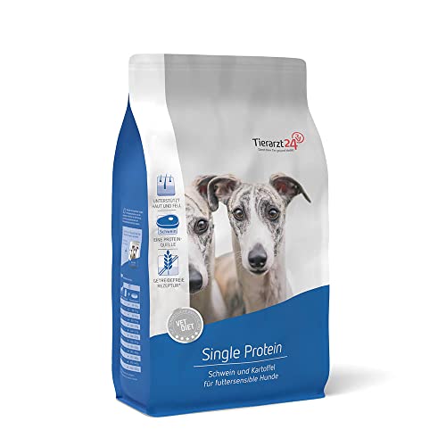 Tierarzt24 Vet Diet Single Protein Schwein & Kartoffel Trockenfutter für Hunde 2,5kg von Tierarzt24