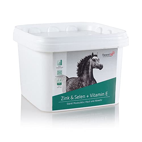 Tierarzt24 Zink & SELEN + Vitamin E unterstützt die Muskulatur, Haut und Abwehr von Pferden - 1,5 kg von Tierarzt24