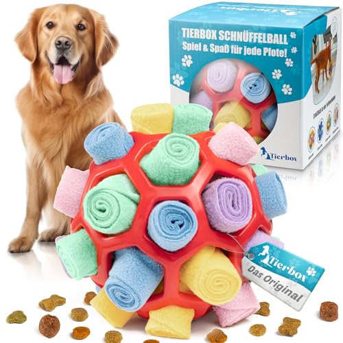 Tierbox Schnüffelball für Hunde Intelligenzspielzeug [für alle Hunde] Schnüffelspielzeug | Rosen Rot von Tierbox