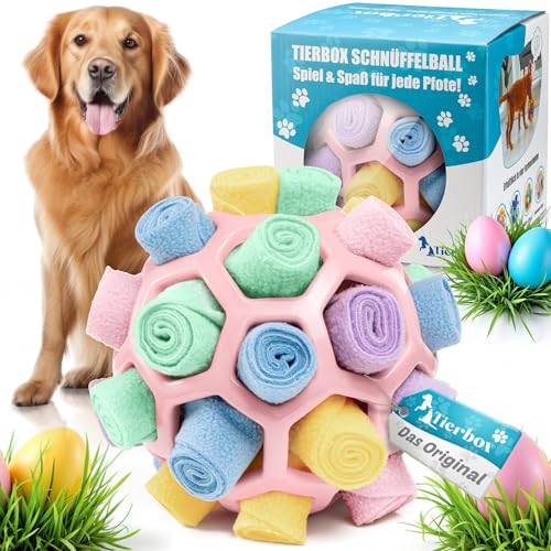 Tierbox Schnüffelball für Hunde Intelligenzspielzeug [für alle Hunde] Schnüffelspielzeug | Flamingo-Rosa von Tierbox
