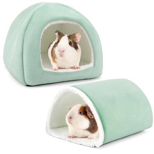 TiereCare Meerschweinchen Versteck und Tunnel Set, Weiches Plüschbett & Spieltunnel für Meerschweinchen, Kaninchen, Frettchen, Kleintiere - Waschbares Zubehör zum Ausruhen, Verstecken, Trainieren von Tierecare